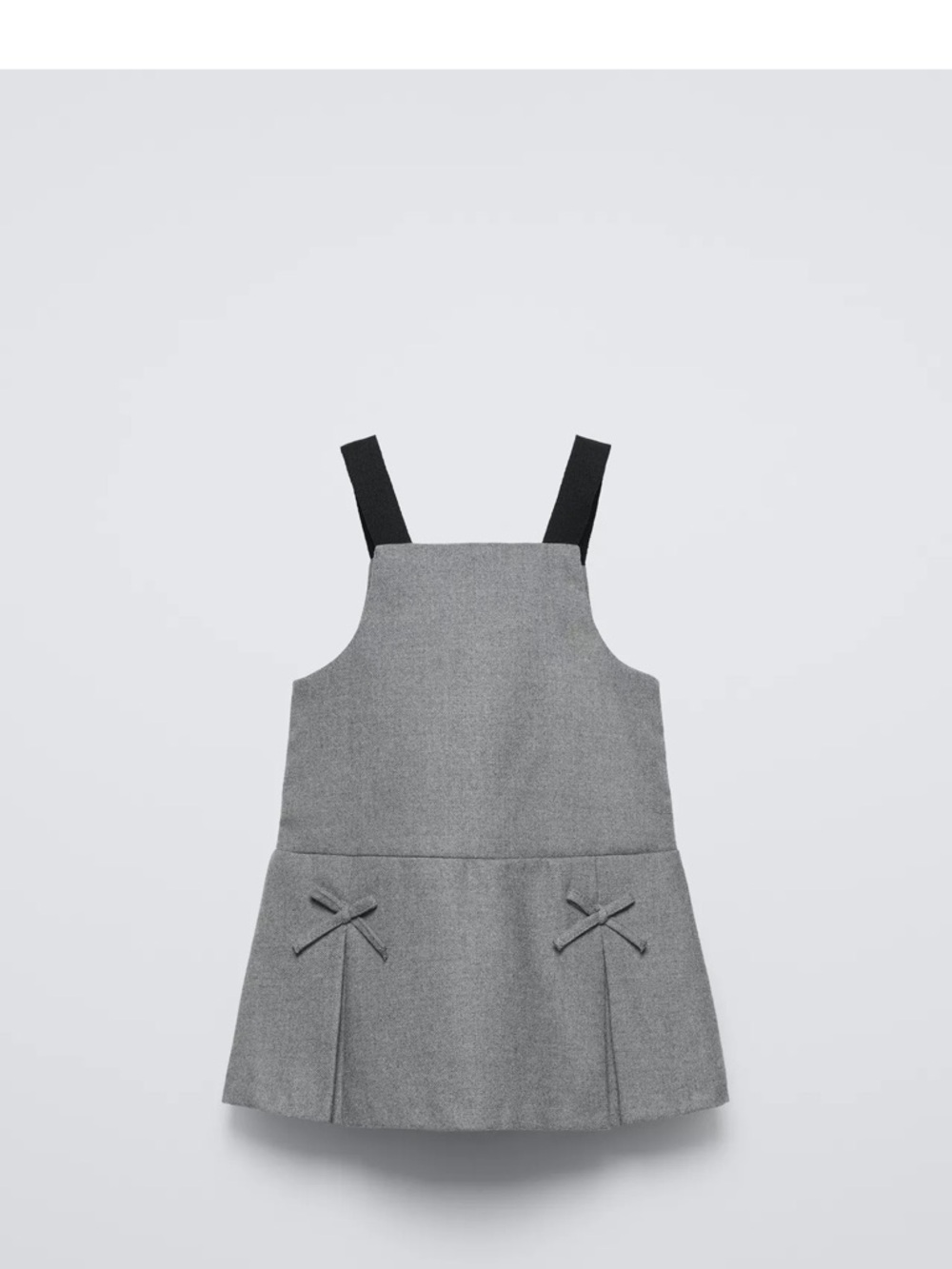 Zara Gray Pinafore Dress with Black Straps